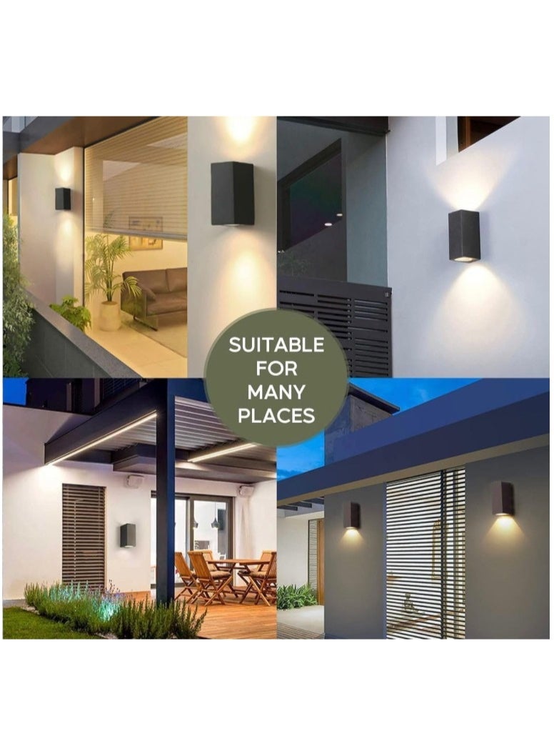 Modern Up & Down LED Wall Light – Black Aluminum Outdoor/Indoor Sconce, IP65 Waterproof, Dual Beam Wall Lamp for Porch, Hallway, Balcony, Garden, Living Room, and Stairway Decor - Image 4