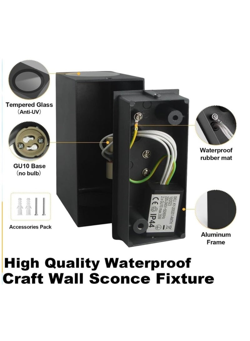 Modern Up & Down LED Wall Light – Black Aluminum Outdoor/Indoor Sconce, IP65 Waterproof, Dual Beam Wall Lamp for Porch, Hallway, Balcony, Garden, Living Room, and Stairway Decor - Image 5