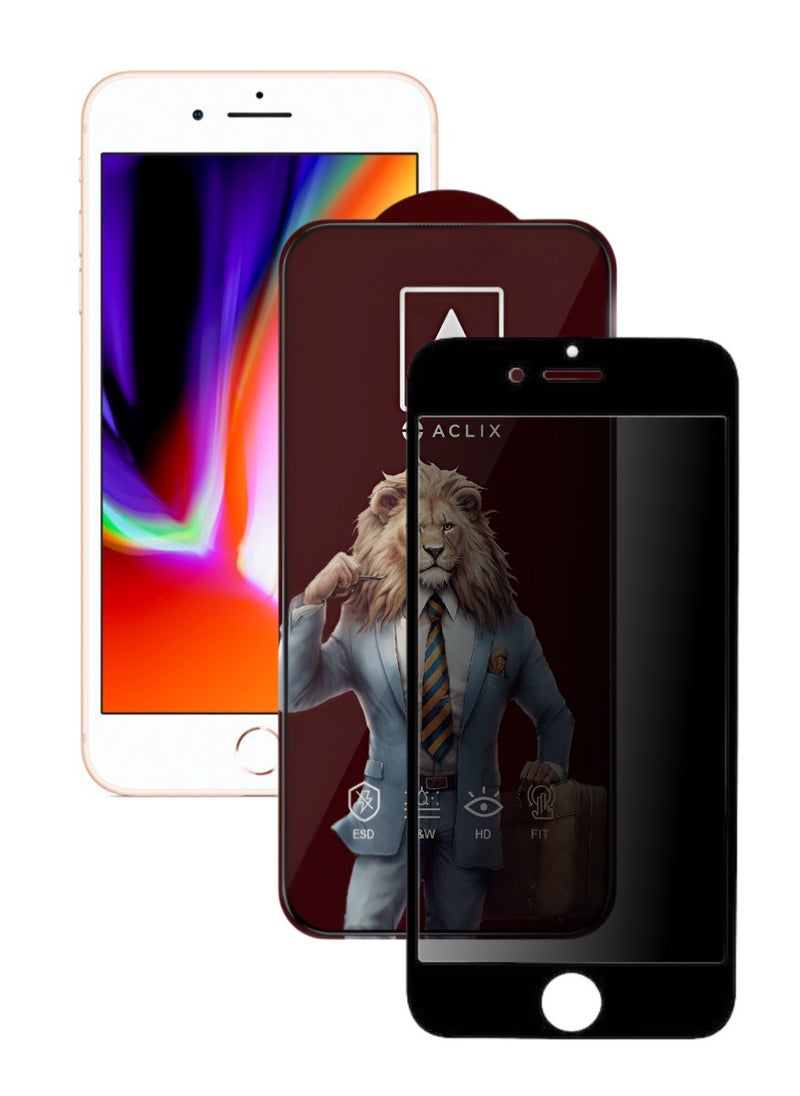 ACLIX Antistatic ESD Dustproof Premium Quality High Definition Anti-Spy Privacy Tempered Glass Screen Protector Designed For  iPhone 8 Plus - Image 1