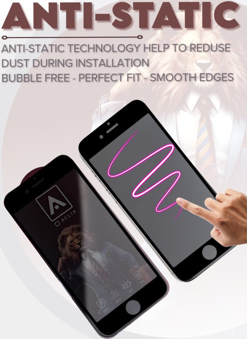 ACLIX Antistatic ESD Dustproof Premium Quality High Definition Anti-Spy Privacy Tempered Glass Screen Protector Designed For  iPhone 8 Plus - Image 5