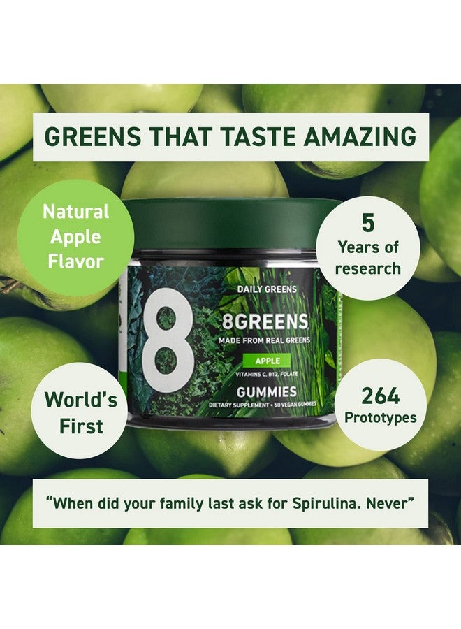 8Greens Daily Apple Gummies Superfood Super Greens Greens Powder In A Gummy. Vitamins Vegan Gluten Free Nongmo For Energy & Immune Support (1 Jar / 50 Gummies) - Image 5
