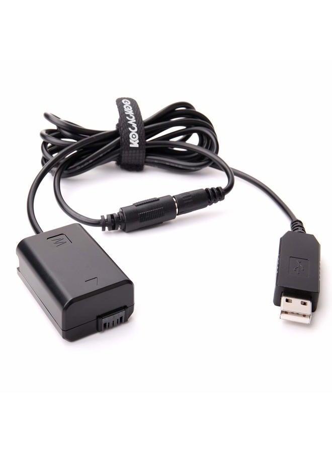kocackoo AC-PW20 DC Coupler Replace of NP-FW50 Battery, USB Power Cable Replacement for AC Power Adapter, Dummy Battery for Sony A7 A7R A7S A7SII A6500 A6300 A6100 A6000 NEX5 DSC-RX10 II III IV - Image 2