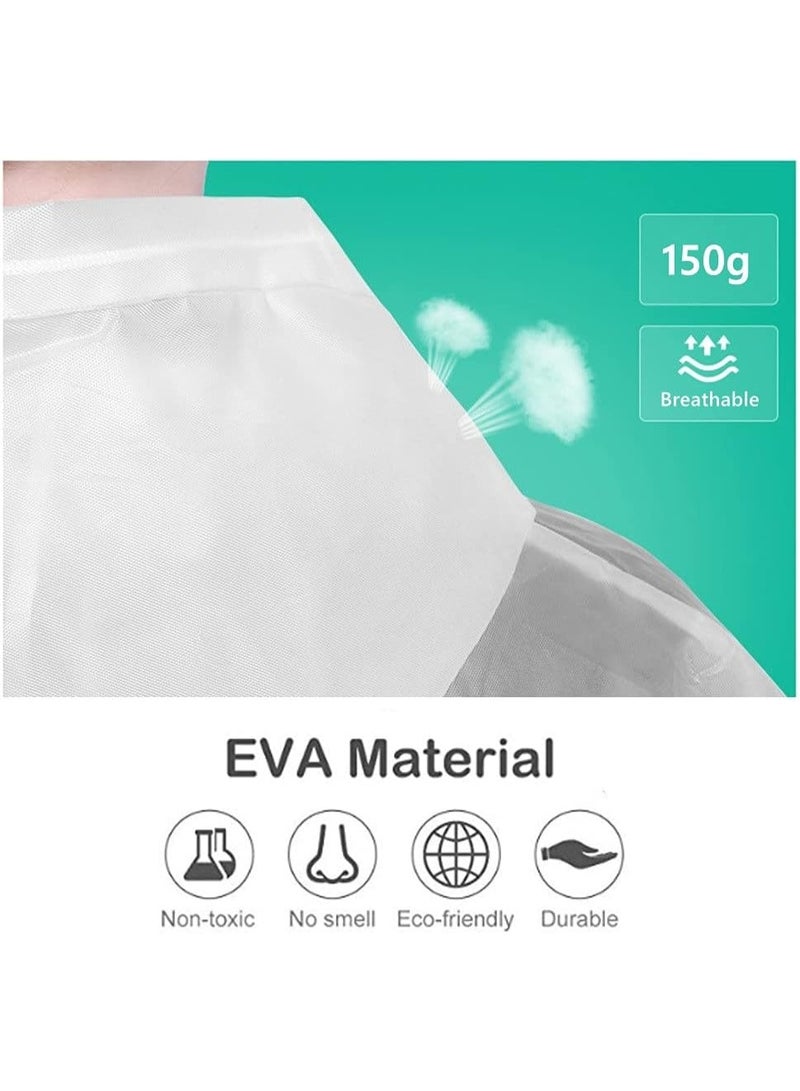 SYOSI Raincoat for Adults Reusable, 1Pcs Thickened Transparent Light Rainwear with Hood and Elastic Cuff Sleeves, EVA Rain Ponchos Rain Jackets Raincoat for Men Women, for Family Fishing Travel (White) - Image 5