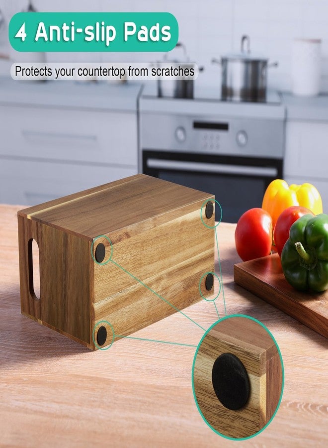 ALELION Acacia Wood Utensil Holder with Removable Divider - 3 Compartment Wooden Utensil Caddy Organizer for Kitchen Counter - Large Cooking Utensil Crock for Countertop - Image 5