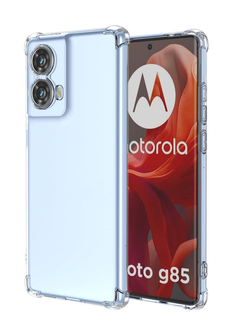 Techie Motorola Moto G85 TPU Bumper Corner Case with Camera Lens Protection Transparent Protective Back Cover - Image 1