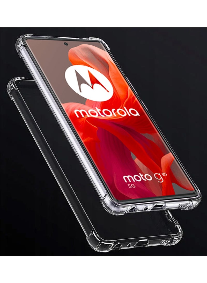 Techie Motorola Moto G85 TPU Bumper Corner Case with Camera Lens Protection Transparent Protective Back Cover - Image 2