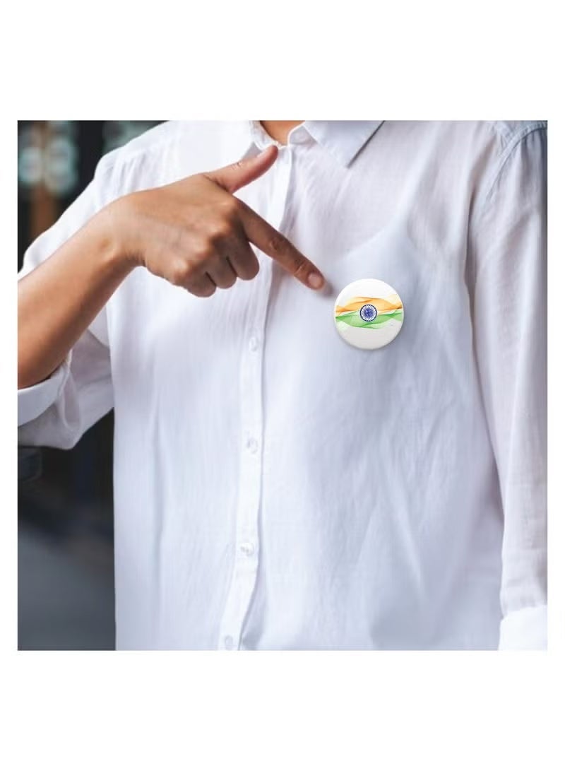 India Republic Day - Indian Round Pin-back Button Brooch Lapel Pin - India Flag Badges - - Image 4
