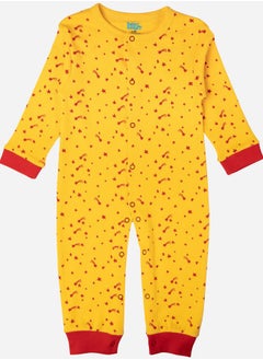 Babies Basic All-Over Star Print Cotton Long Sleeve Sleepsuit  - Image 1