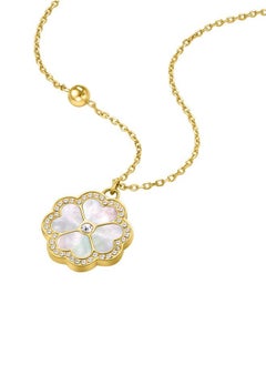 Flora Gold Plated Ladies Necklace With Mother of Pearl 450+50MMPEJLN0003204