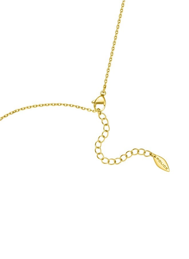 POLICE - Flora Gold Plated Ladies Necklace With Mother of Pearl 450+50MMPEJLN0003204 - Image 1