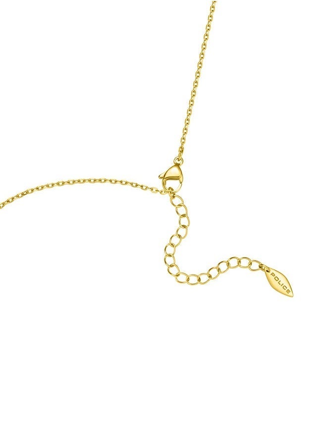 POLICE - Flora Gold Plated Ladies Necklace With Mother of Pearl 450+50MMPEJLN0003204 - Image 1