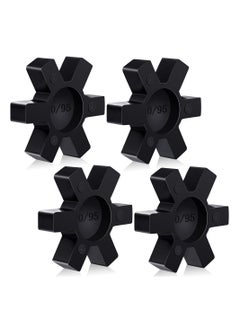 Flexible NBR Rubber Spider Insert Solid Center Inserts Suitable for L Jaw Coupling Set, Hexagonal Cushion Black (4Pcs, L095)