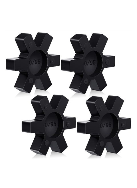 Flexible NBR Rubber Spider Insert Solid Center Inserts Suitable for L Jaw Coupling Set, Hexagonal Cushion Black (4Pcs, L095)