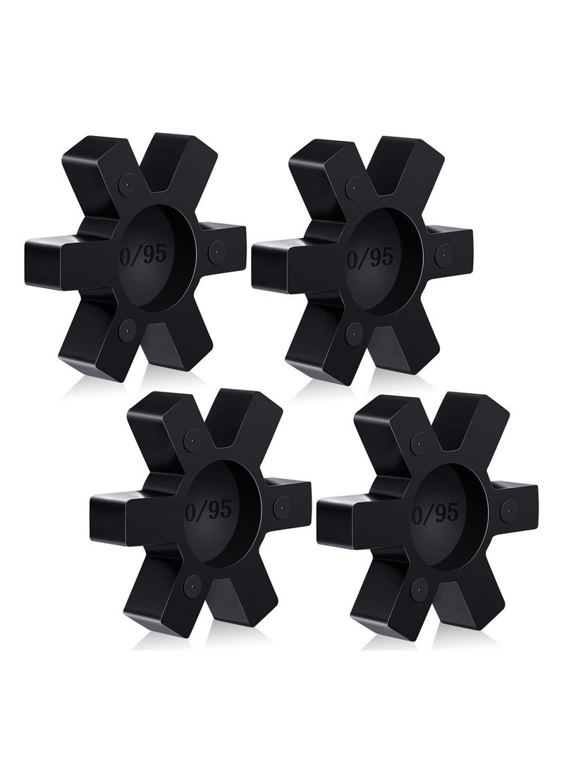 Y&D - Flexible NBR Rubber Spider Insert Solid Center Inserts Suitable for L Jaw Coupling Set, Hexagonal Cushion Black (4Pcs, L095) - Image 1