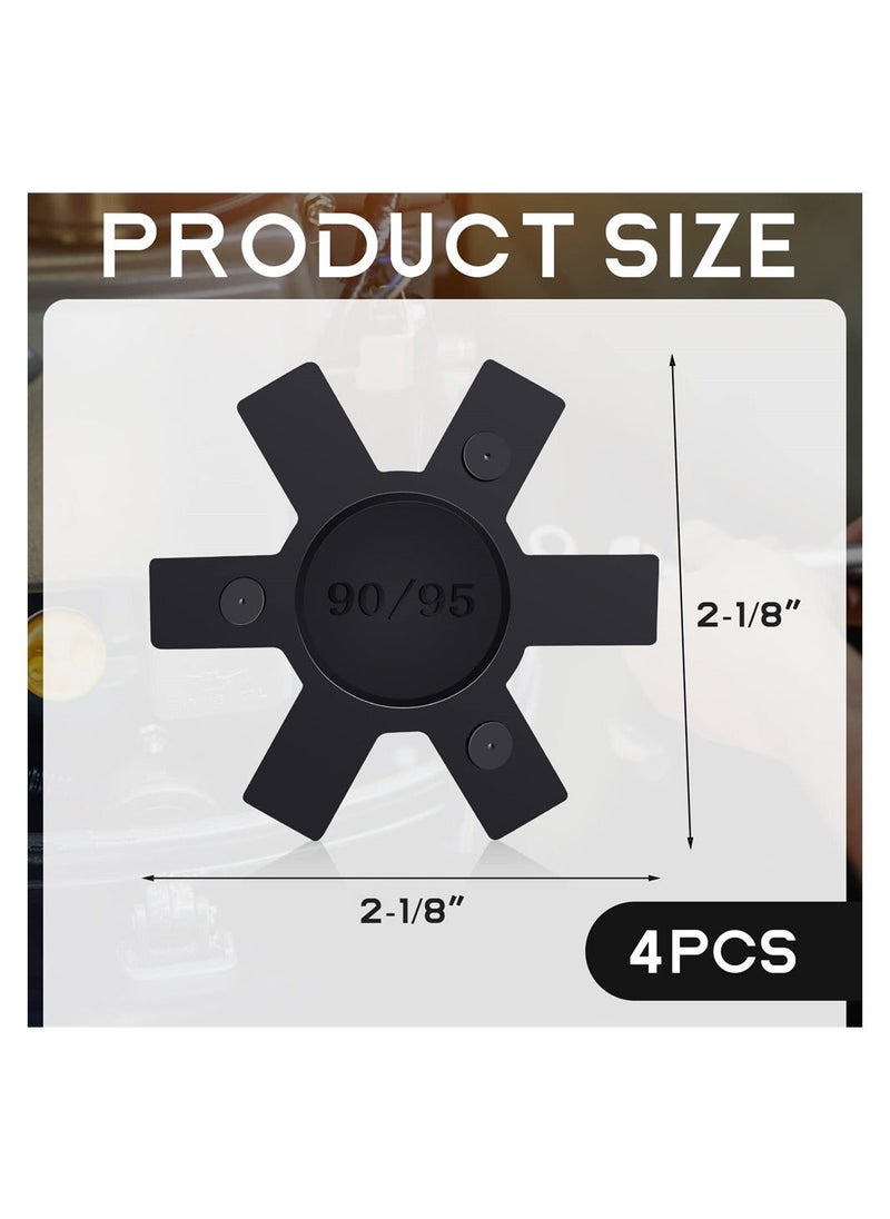 Y&D - Flexible NBR Rubber Spider Insert Solid Center Inserts Suitable for L Jaw Coupling Set, Hexagonal Cushion Black (4Pcs, L095) - Image 1