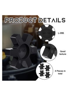 Y&D Flexible NBR Rubber Spider Insert Solid Center Inserts Suitable for L Jaw Coupling Set, Hexagonal Cushion Black (4Pcs, L095)  - Image 3