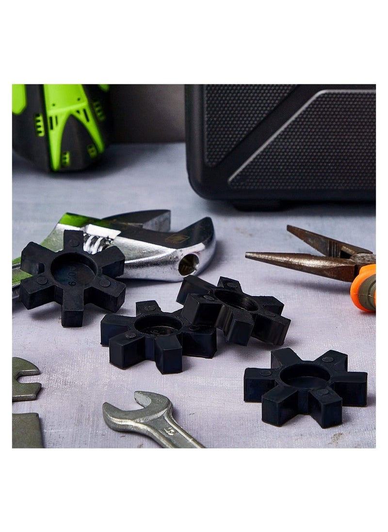 Y&D - Flexible NBR Rubber Spider Insert Solid Center Inserts Suitable for L Jaw Coupling Set, Hexagonal Cushion Black (4Pcs, L095) - Image 1
