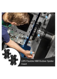 Y&D Flexible NBR Rubber Spider Insert Solid Center Inserts Suitable for L Jaw Coupling Set, Hexagonal Cushion Black (4Pcs, L095)  - Image 5