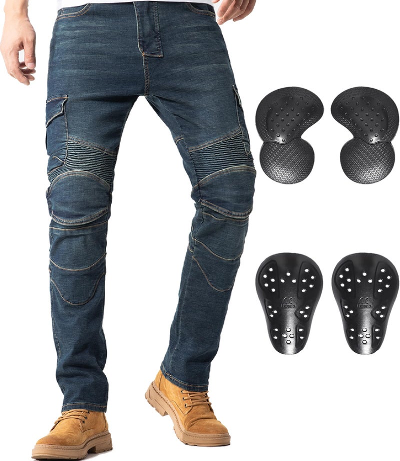 CTBQiTom Motorcycle Pants for Men with CE Level 2 Armor, Protective Riding Jeans, Durable Stretch Denim for Adventure Touring & All Season - Image 1