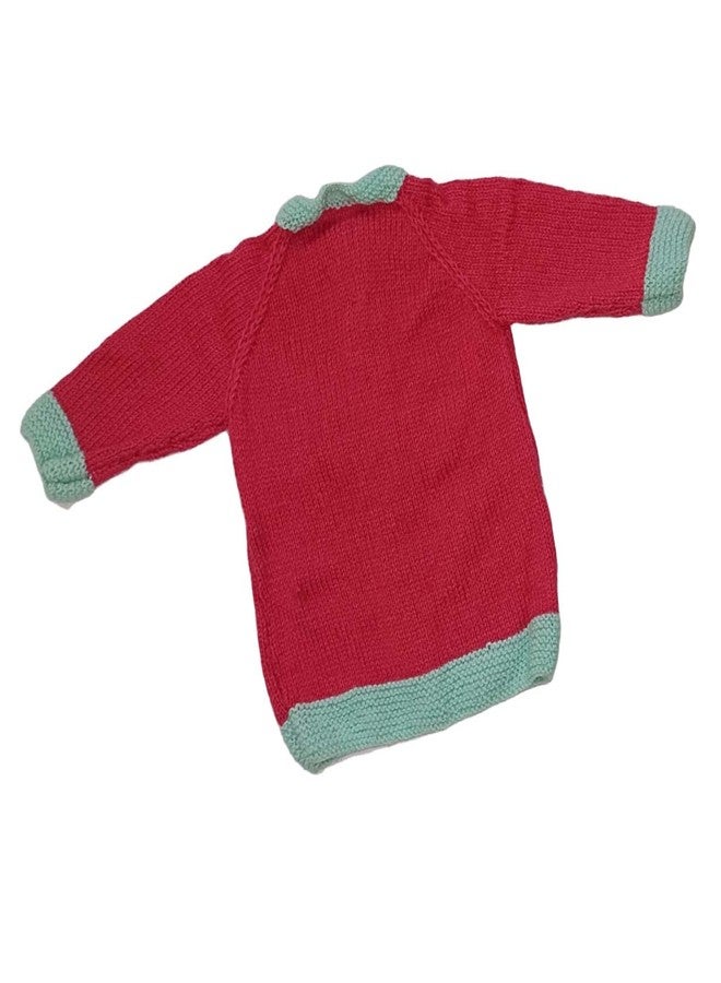 Cute Collection Hand Knitted Woolen Sweater with Pyjami Cap and Pair of Booties for 6 to 9 Months Baby (Unisex) - Image 4