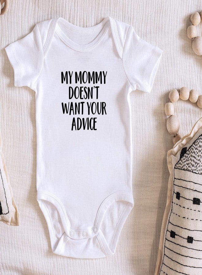 Printique baby girls Organic One Piece Short Sleeve Funny Trendy Minimal 0-12 Months My Mommy Doesn't Want BodySuit, White, 3-6 Months - Image 2