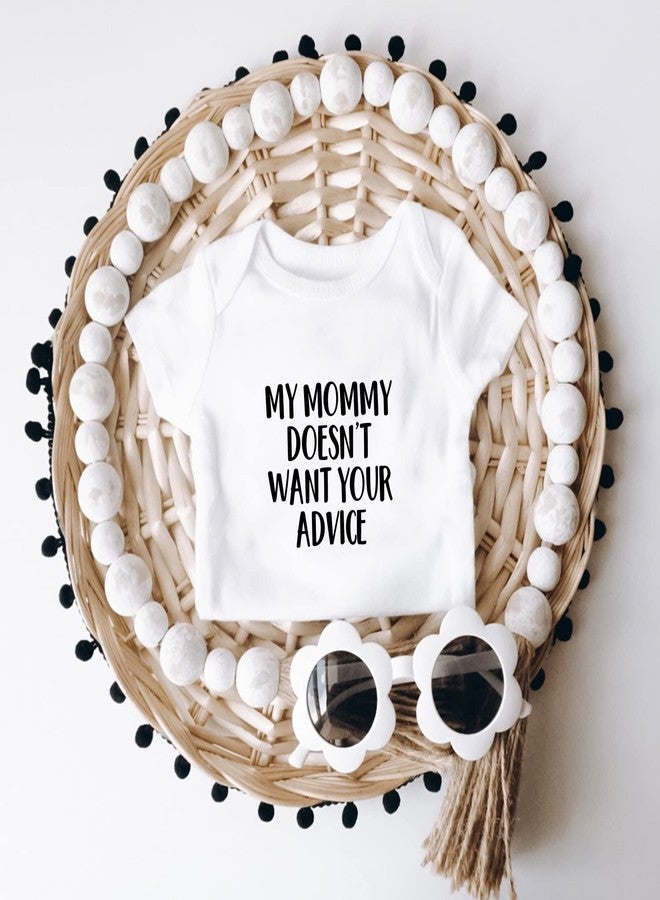 Printique baby girls Organic One Piece Short Sleeve Funny Trendy Minimal 0-12 Months My Mommy Doesn't Want BodySuit, White, 3-6 Months - Image 3