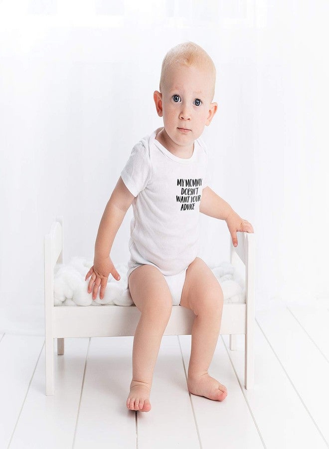 Printique baby girls Organic One Piece Short Sleeve Funny Trendy Minimal 0-12 Months My Mommy Doesn't Want BodySuit, White, 3-6 Months - Image 4