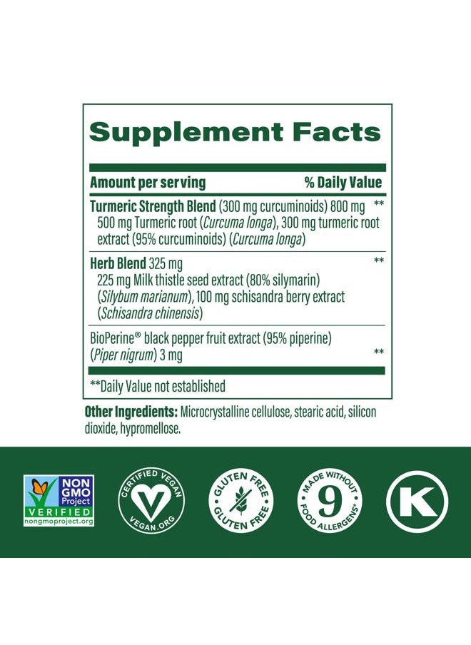MegaFood Turmeric Curcumin Extra Strength - Liver Support - Turmeric Curcumin with Black Pepper and Milk Thistle Extract - Vegan - Made Without 9 Food Allergens - 60 Tabs (30 Servings)  - Image 2