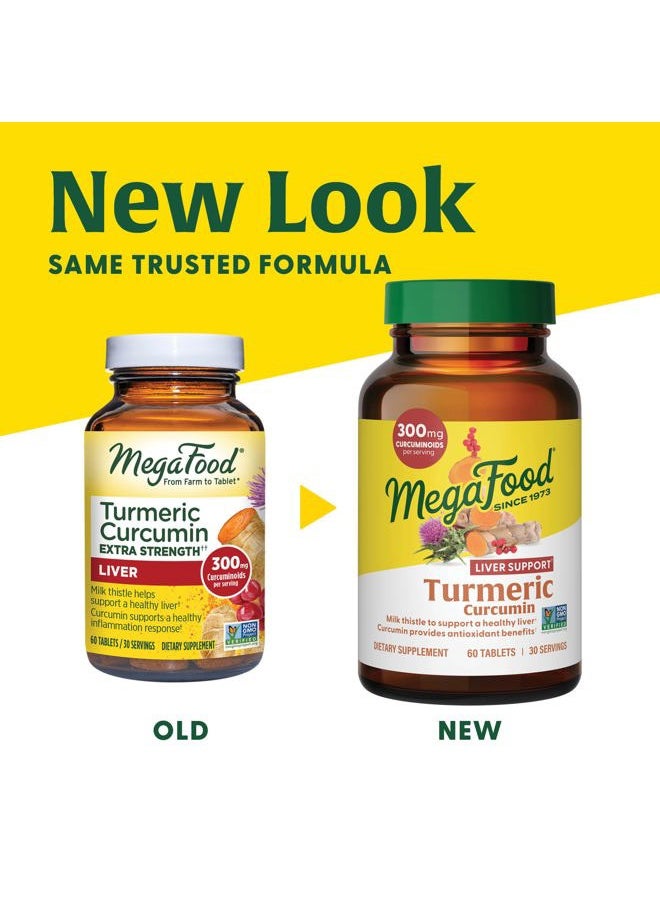 MegaFood Turmeric Curcumin Extra Strength - Liver Support - Turmeric Curcumin with Black Pepper and Milk Thistle Extract - Vegan - Made Without 9 Food Allergens - 60 Tabs (30 Servings)  - Image 3
