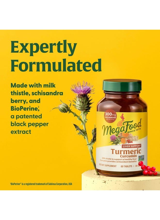MegaFood Turmeric Curcumin Extra Strength - Liver Support - Turmeric Curcumin with Black Pepper and Milk Thistle Extract - Vegan - Made Without 9 Food Allergens - 60 Tabs (30 Servings)  - Image 5