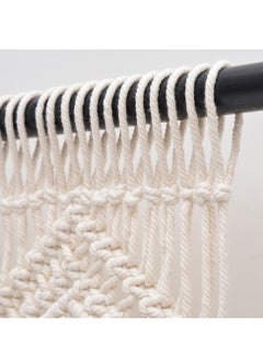 Generic Boho Macrame Valance Curtains for Windows, Textured Cotton Kitchen Decor, Stylish Wall Hanging for Bedroom and Living Room, 1 Panel 52 W x 21 L  - Image 4