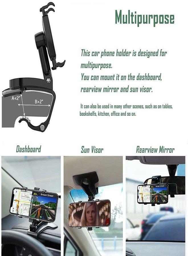 YAOKEEP Universal Car Phone Holder Mount,360 Degrees Rotation Dashboard Phone Holder [Upgrade Clip Never Fall],car Phone Mount for iPhone,Samsung,Google,Nokia,and 4 to 7" Smartphones - Image 2