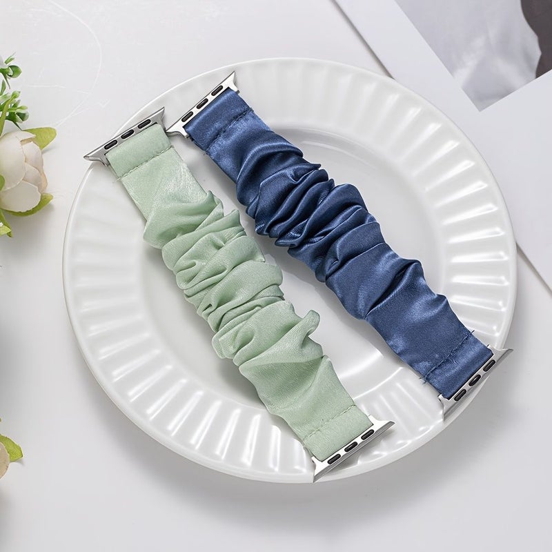 Blue Elastic Strap For Apple Watch 42 44 45 49 46 M S10 - Image 4