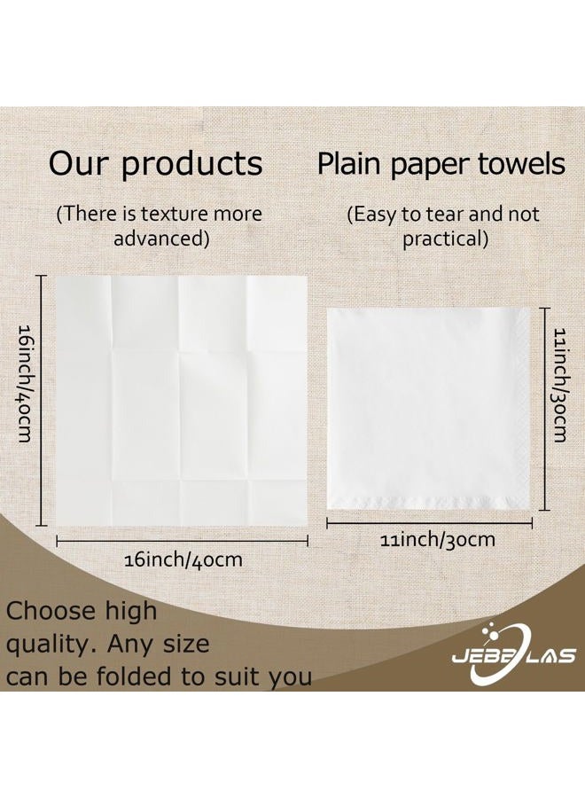 Jebblas Disposable Napkins Cloth Like Napkins with Built-in Flatware Pocket Prefolded Dinner Napkins Napkins Prefolded for Silverware for Weddings,Parties or Events(White,16 x 16 inches,150 Count) - Image 2