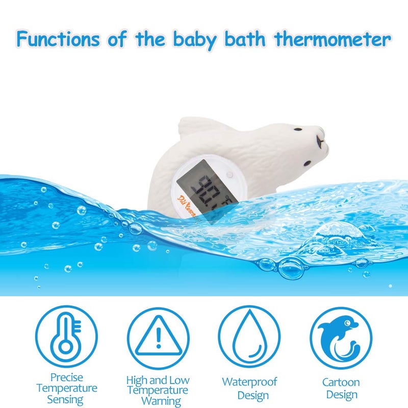 Doli Yearning Upgrade Baby Bath Thermometer Room Temperature| Water Thermometer|Kids' Bathroom Safety Products| Baby Bath(Seal Shape)â„ƒ/â„‰, LCD - Image 2