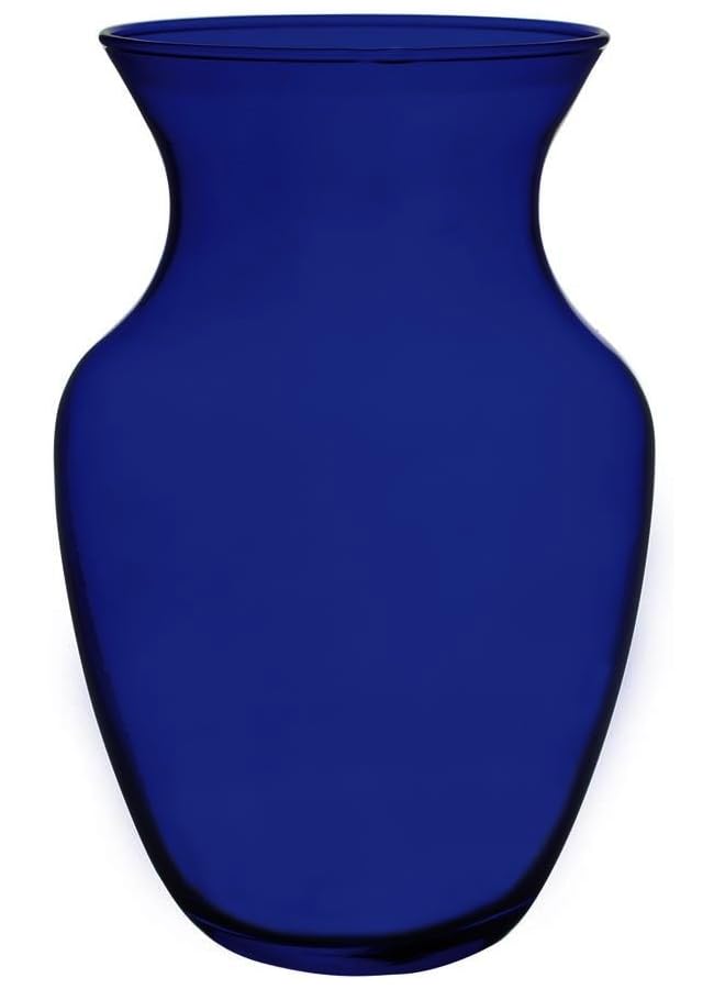 إيروريكس كتيب دليل مزهرية ورد 999 باللون الأزرق الكوبالت مقاس 8 بوصات ومزهرية زجاجية مزخرفة للترتيبات الزهرية لحفلات الزفاف والديكور المنزلي أو المكتب. - Image 1