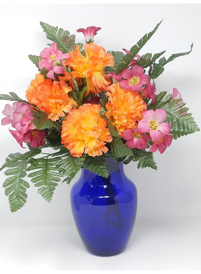 إيروريكس كتيب دليل مزهرية ورد 999 باللون الأزرق الكوبالت مقاس 8 بوصات ومزهرية زجاجية مزخرفة للترتيبات الزهرية لحفلات الزفاف والديكور المنزلي أو المكتب. - Image 5