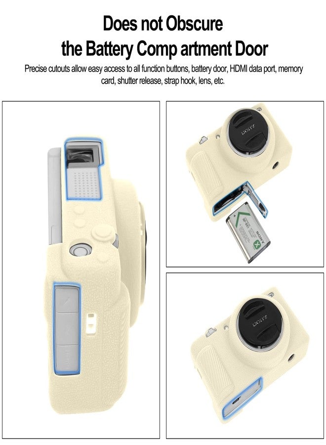 Easy Hood ZV-1F Camera Case, Soft Silicone Rubber Protective Cover Skin for Sony ZV1F/ZV-1 II/ZV-1M2/ZV-1 Mark II Vlog Camera, Slim Fit Body Skin DSLR Camera Sleeve Protection (White) - Image 4