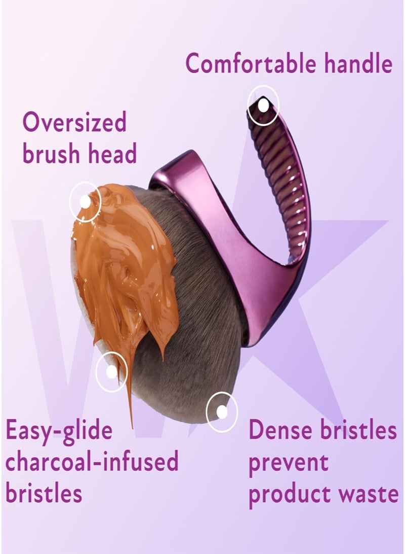 Travel Fantasy Makeup Brush - High-Density Bristles Tanning Self Tanner  Coverage Perfector Large Makeup Brush for Flawless Face & Body Application - Image 5