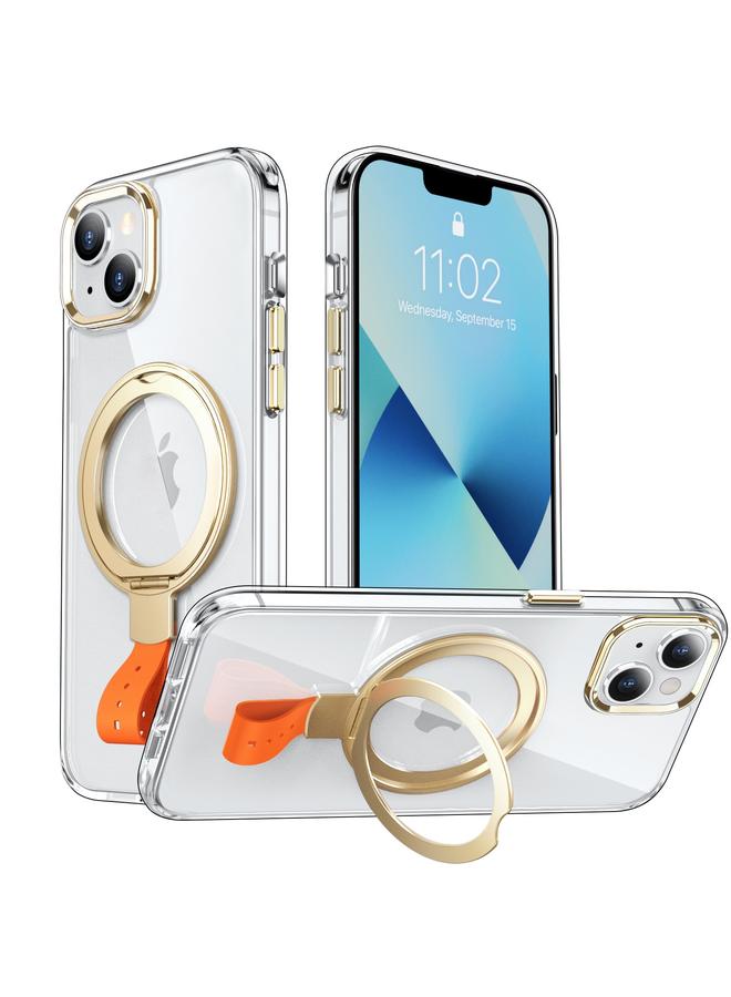 اس-توب جراب لهاتف iPhone 13 مزود بحزام يد وحامل MagSafe جراب هاتف شفاف - Image 1