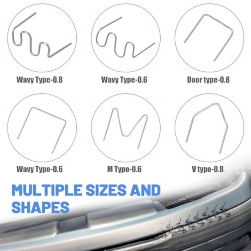 1000pcs Welding S Wave Staples, 2 Size Welding Staples, Stainless Steel Hot Staple kit, Automotive Bumper Repair Staple, Automotive Bumper Repair Weldings Wire Nails - Image 4