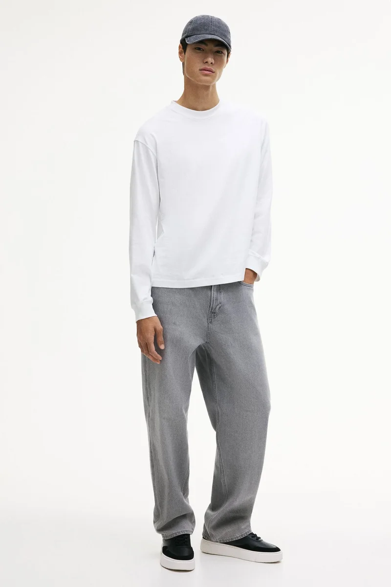 اتش اند ام بلوزة جيرسيه بأكمام طويلة وبقصة واسعة