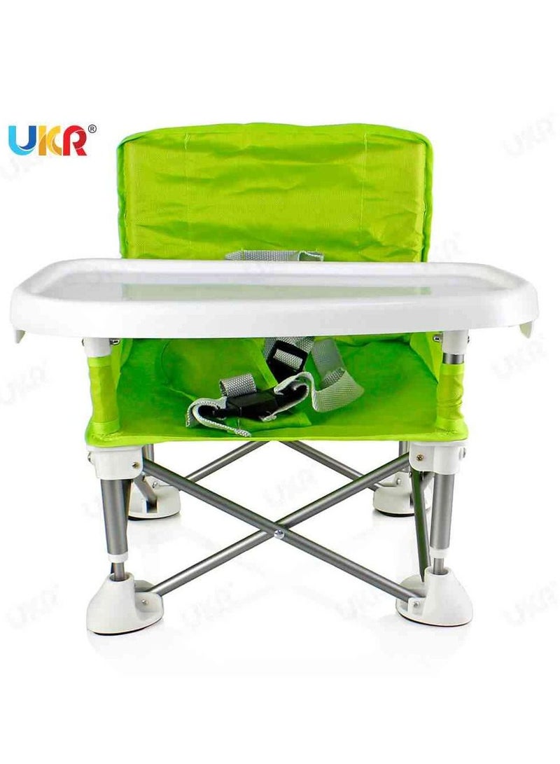 UKR UKR Portable Baby Chair - Foldable Soft & Cozy Infant Safe Seating for Comfort and Support | Ideal for Lounging Playtime Outdoor Indoor with Removable Tray (Green) - Image 3