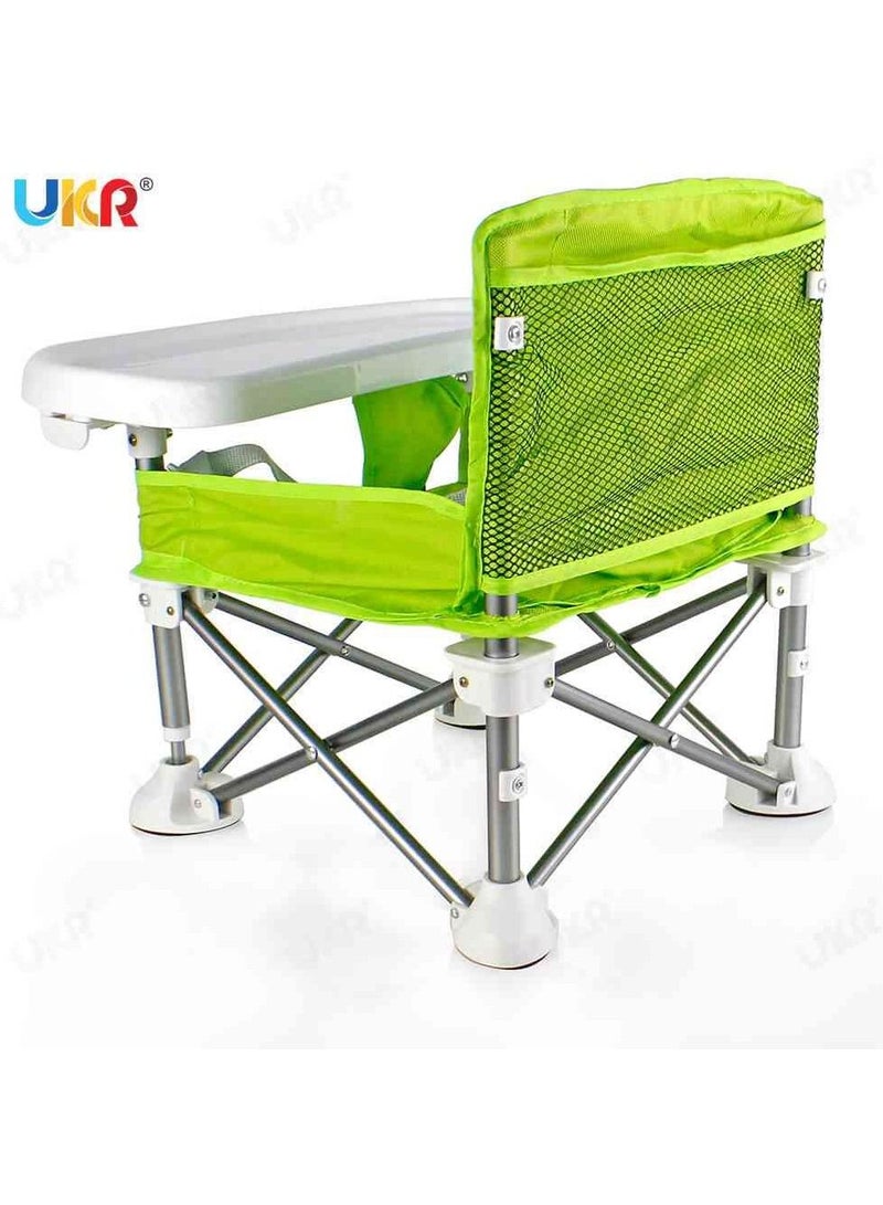 UKR UKR Portable Baby Chair - Foldable Soft & Cozy Infant Safe Seating for Comfort and Support | Ideal for Lounging Playtime Outdoor Indoor with Removable Tray (Green) - Image 4