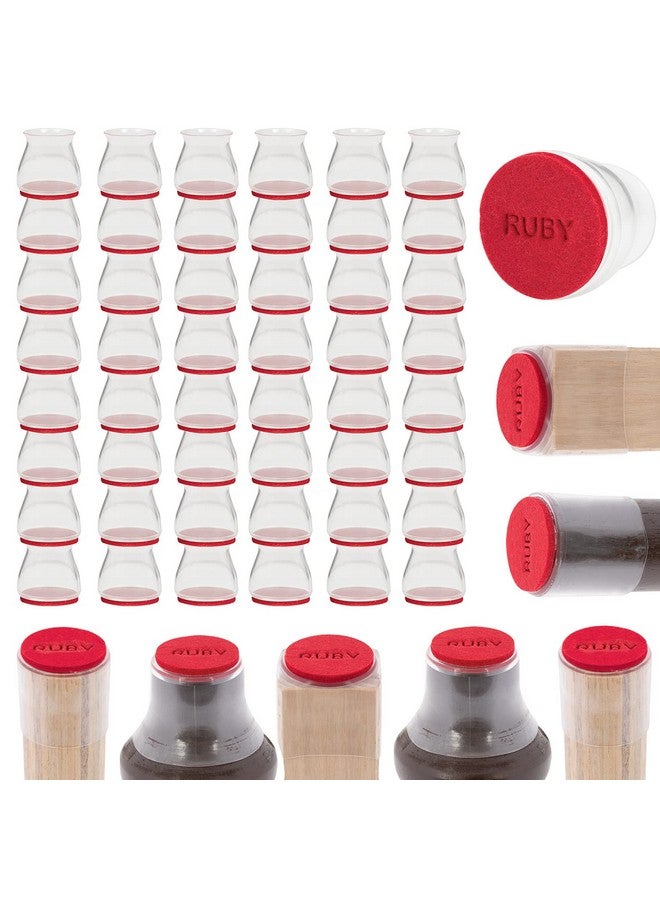 Bulbhead Ruby Sliders As Seen On TV by BulbHead - Red Means They’re Authentic - Premium Chair Covers Protect Hardwood & Tile Floors - Fits Most Furniture Leg Sizes & Shapes ,Clear- 8 Count (Pack of 6) - Image 1