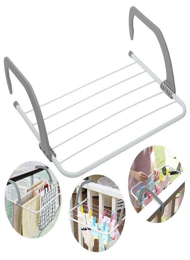 FAYBY Modern Plastic Foldable Adjustable Indoor/Outdoor Easy Folding Clothes Drying Racks Stand | Clothes/Towel Shelf Stand Balcony Window Laundry Hanger Clothing (Multicolor) - Image 5
