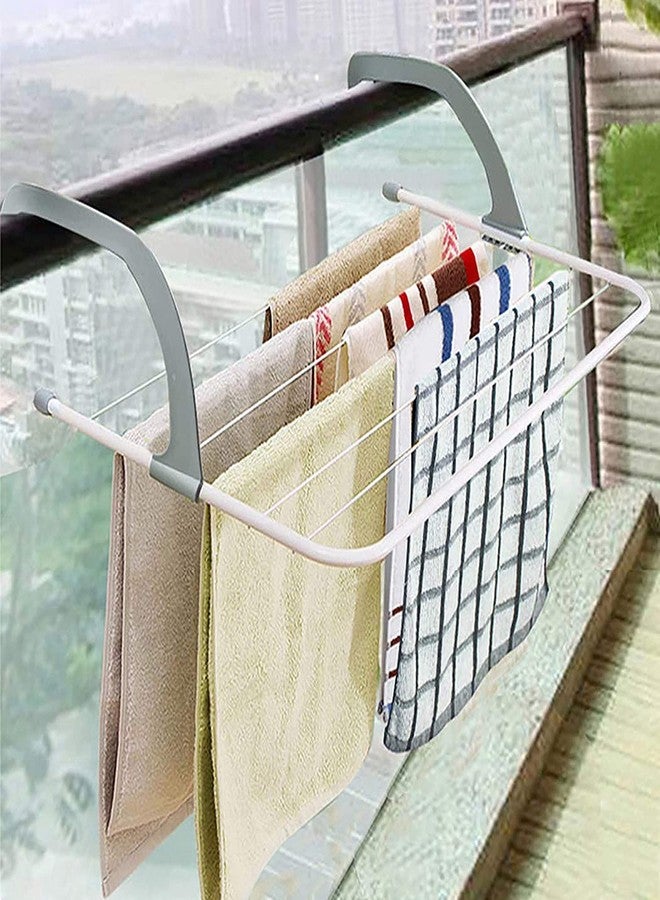 FAYBY Modern Plastic Foldable Adjustable Indoor/Outdoor Easy Folding Clothes Drying Racks Stand | Clothes/Towel Shelf Stand Balcony Window Laundry Hanger Clothing (Multicolor) - Image 1