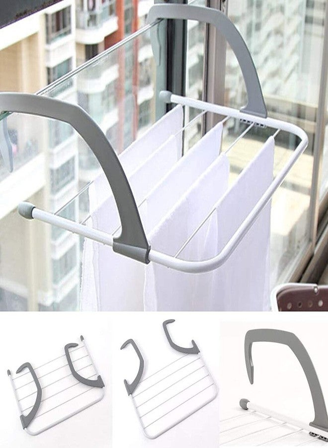FAYBY Modern Plastic Foldable Adjustable Indoor/Outdoor Easy Folding Clothes Drying Racks Stand | Clothes/Towel Shelf Stand Balcony Window Laundry Hanger Clothing (Multicolor) - Image 4