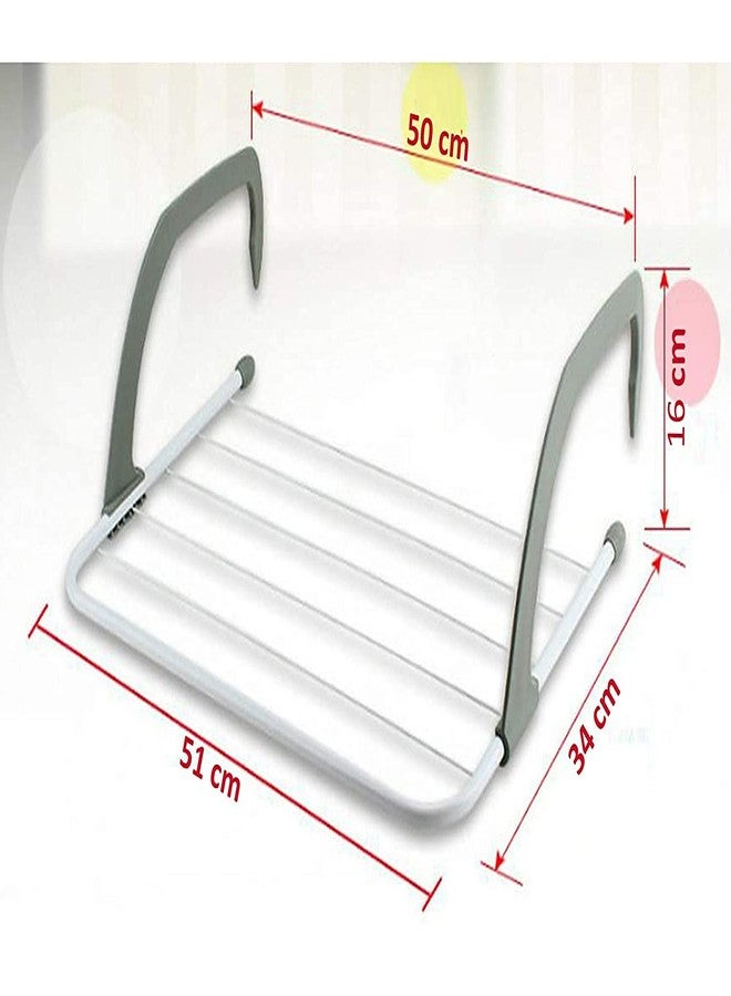 FAYBY Modern Plastic Foldable Adjustable Indoor/Outdoor Easy Folding Clothes Drying Racks Stand | Clothes/Towel Shelf Stand Balcony Window Laundry Hanger Clothing (Multicolor) - Image 2
