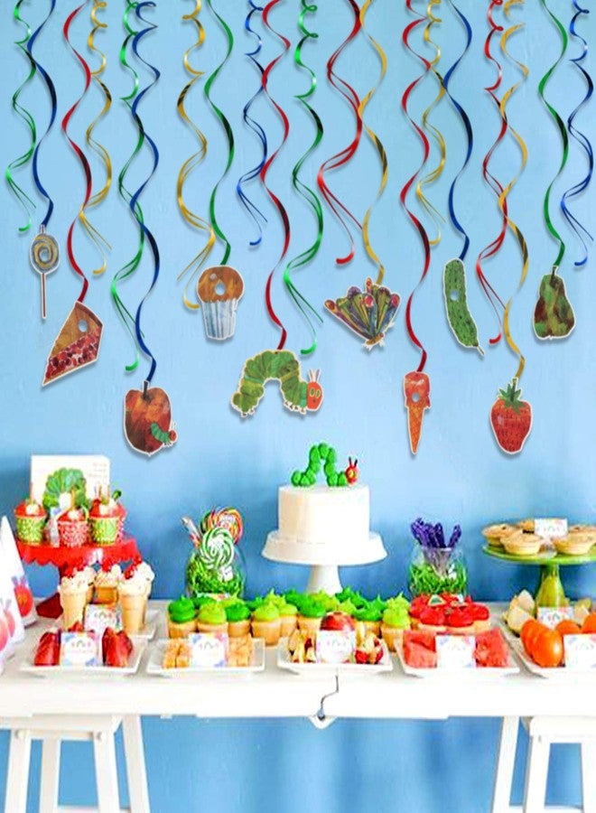 LINGTEER The Very Hungry Insects Cartoon Little Green Caterpillar Butterfly Swirls Streamers - 20 Pcs Children's Reading Story Birthday Party Decorations. - Image 5